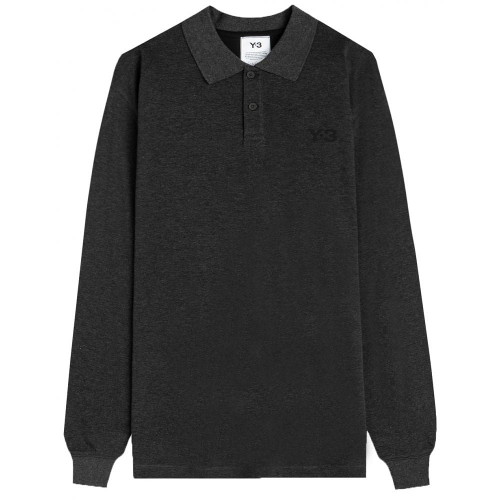 Y-3 Men&#39;s Long Sleeve Polo Grey