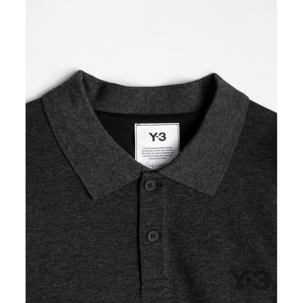 Y-3 Men&#39;s Long Sleeve Polo Grey