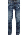 Philipp Plein Men's Camo Straight Cut Jeans Blue
