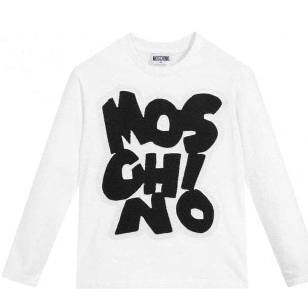 Moschino Boys Logo Graphic Print T-shirt White