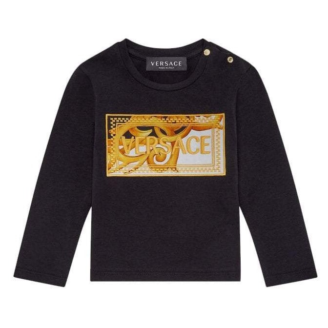 Versace Baby Unisex Silk Tee Black