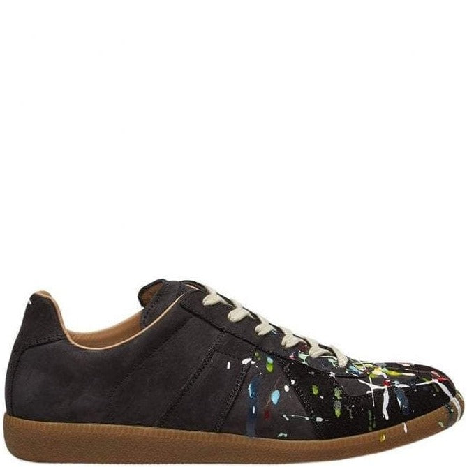 Maison Margiela Men&#39;s Painted Sneakers Brown