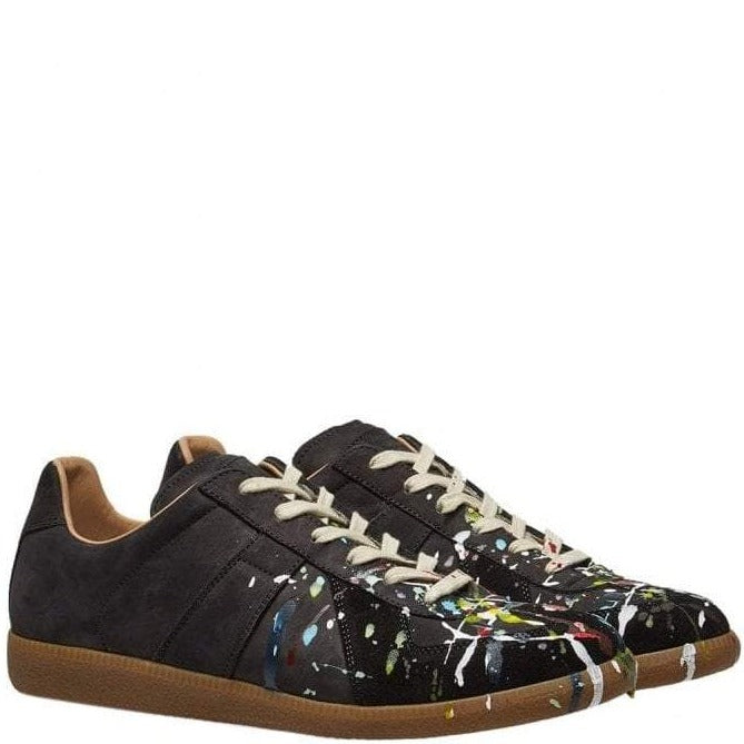 Maison Margiela Men&#39;s Painted Sneakers Brown