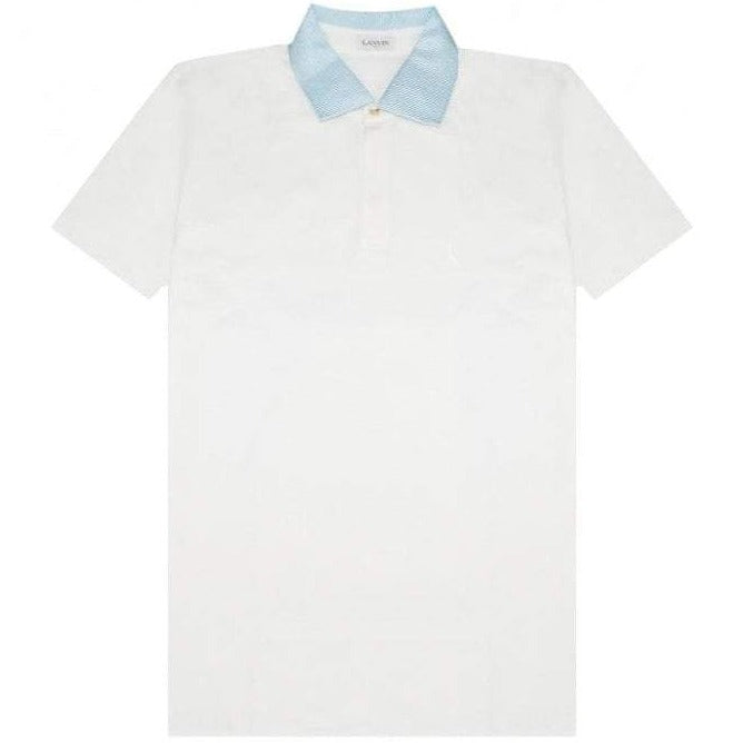 Lanvin Men&#39;s Contrast Polo Shirt White