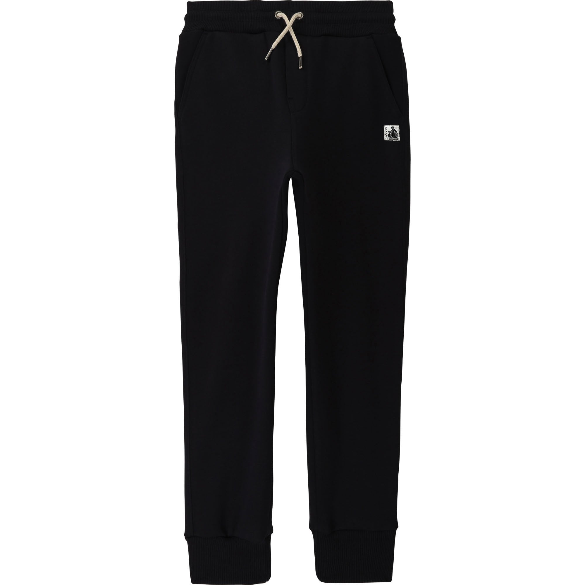 Lanvin Boys Logo-Embroidered Cotton Track Pants Black