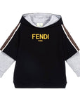 Fendi Boys Cotton Hoodie Black