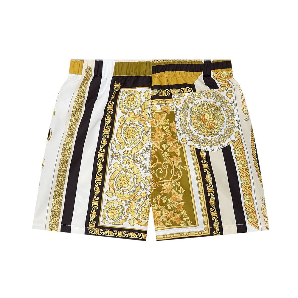 Versace - Barocco Mosaic Kids Print Swim Shorts | Maison Threads