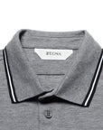 Z Zegna Men's Stretch Cotton Short-Sleeve Polo Grey