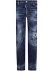Dsquared2 Men's Distressed Red Paint Cool Guy Jeans Blue