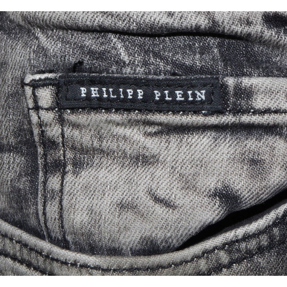 Philipp Plein Men&#39;s Super Straight Cut Jeans Grey