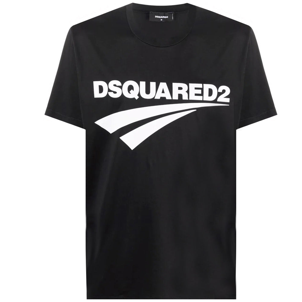Dsquared2 Men&#39;s Logo Print Cotton T-Shirt Black