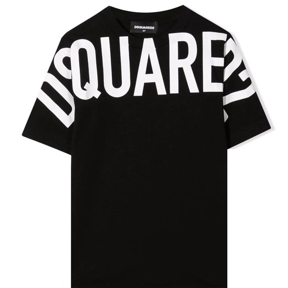 Dsquared2 Boys Logo Print Cotton T-Shirt Black