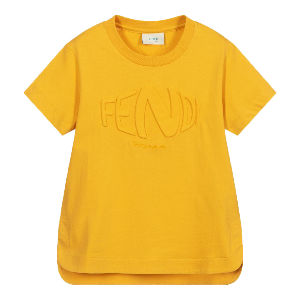 Fendi Unisex basic cotton T-shirt Yellow