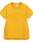 Fendi Unisex basic cotton T-shirt Yellow