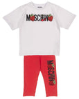 Moschino Girls Strawberry Leggings Set White