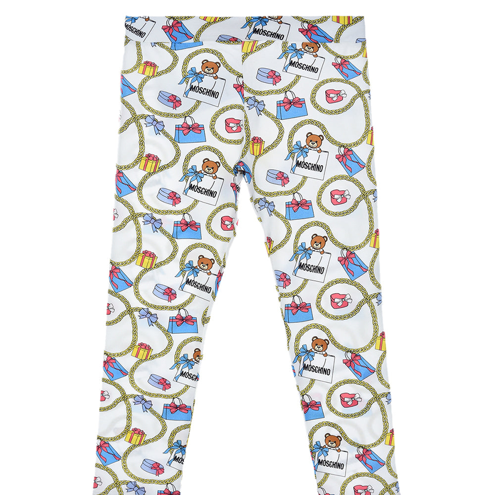 Moschino Girls Leggings White