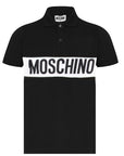 Moschino Boys Logo Panelled Polo Black