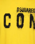 Dsquared2 Men's Spray Effect ICON Logo T-Shirt Yellow