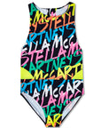 Stella McCartney Girls Neon Print Swimsuit Black