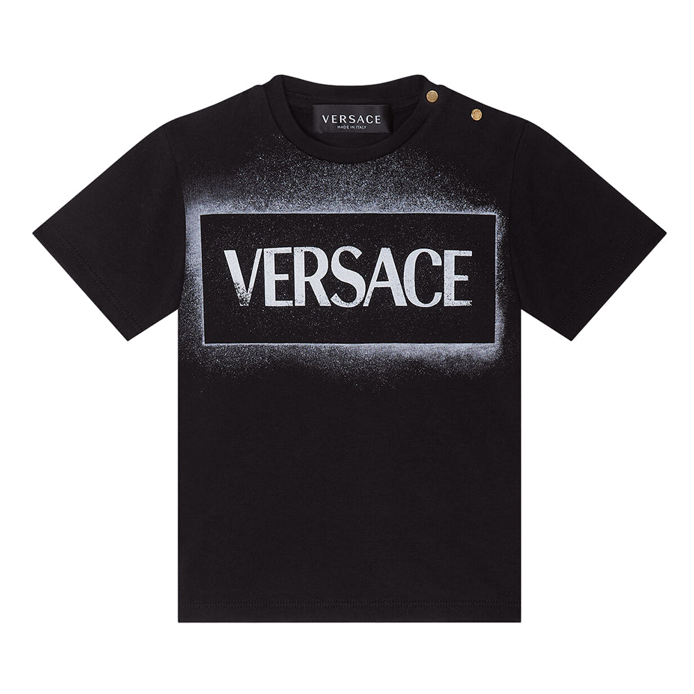 Versace Baby Boys Logo Print T-Shirt Black