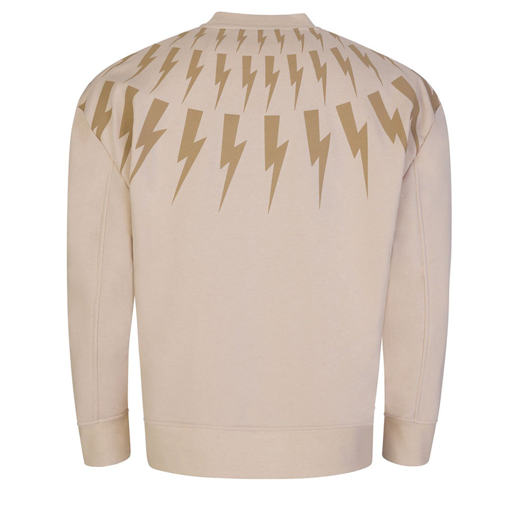 Neil Barrett Mens Thunderbolt Sweater Beige