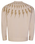 Neil Barrett Mens Thunderbolt Sweater Beige