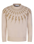 Neil Barrett Mens Thunderbolt Sweater Beige