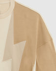 Neil Barrett Mens Tri-Colour Thunderbolt Sweater Beige