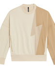 Neil Barrett Mens Tri-Colour Thunderbolt Sweater Beige