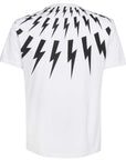 Neil Barrett Mens Fair Isle Thunderbolt T-shirt White