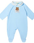 Fendi Baby Boys Bear Logo Babygrow And Hat Set Blue