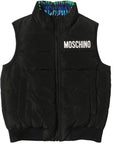 Moschino Boys Reversible Padded Gilet Black