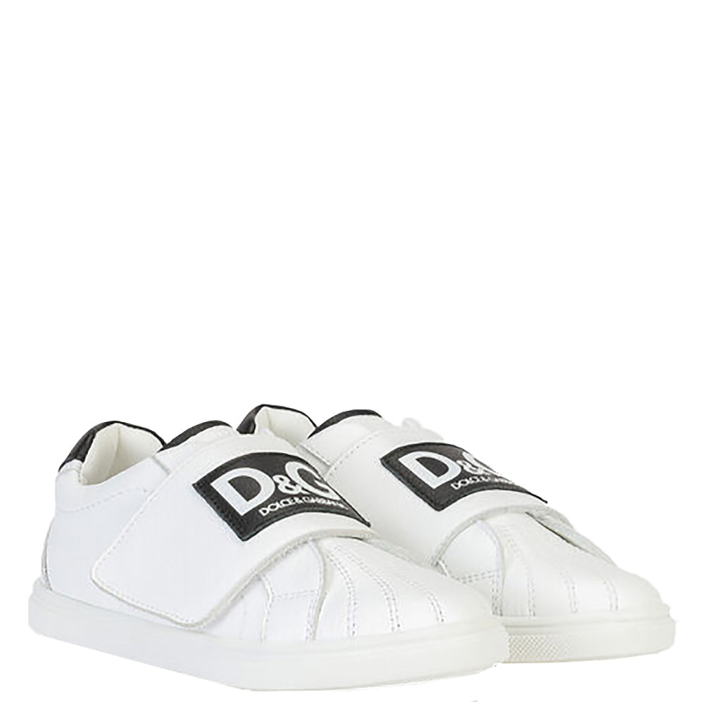 Dolce &amp; Gabbana Boys Strap Trainers White