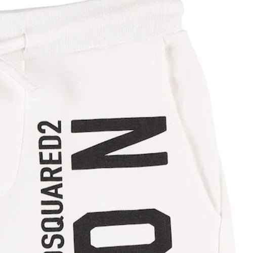 Dsquared2 Boys Icon Print Cotton Shorts White