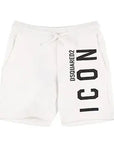 Dsquared2 Boys Icon Print Cotton Shorts White