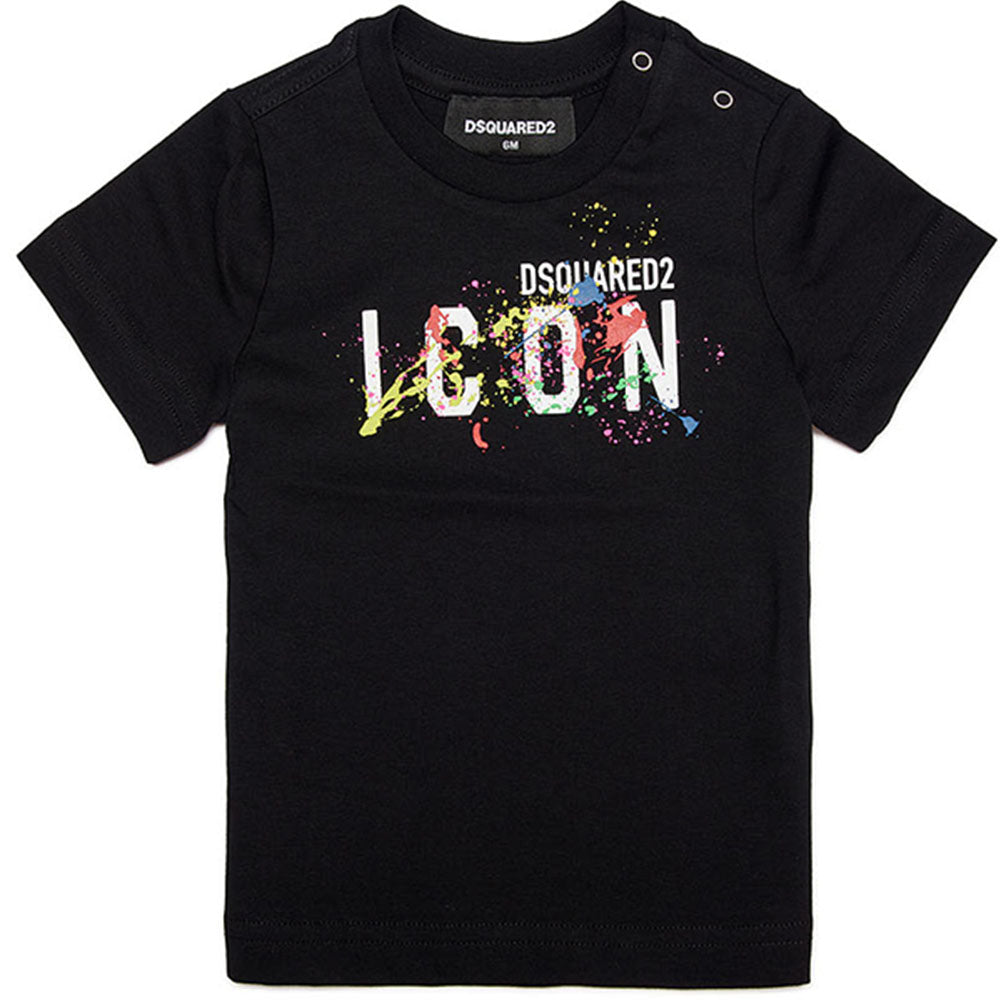 Dsquared2 Baby Boys Icon Paint Splatter T-shirt Black