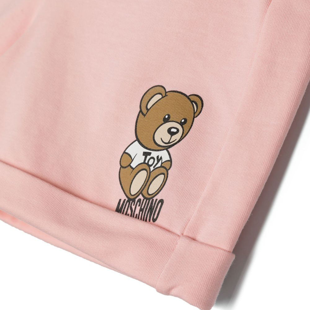 Moschino Kids Teddy Bear-print drawstring shorts - White