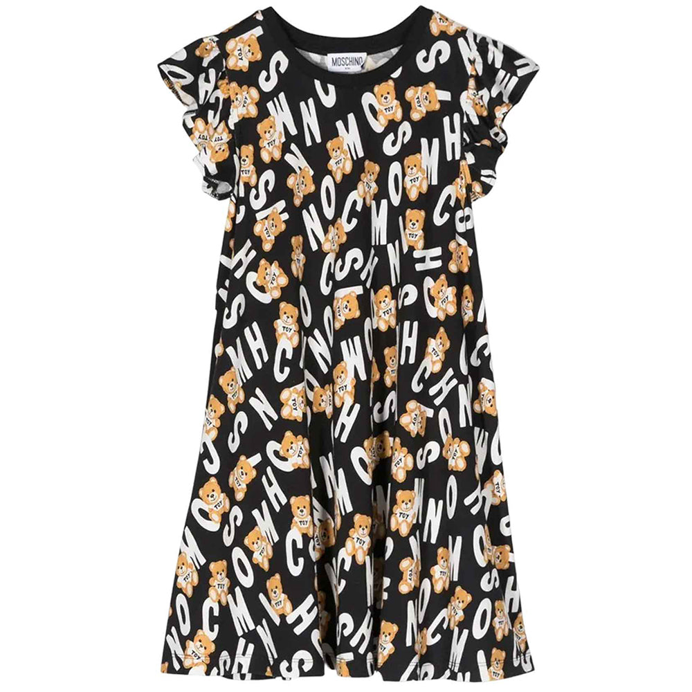 Moschino Girls All-Over Print Dress Black