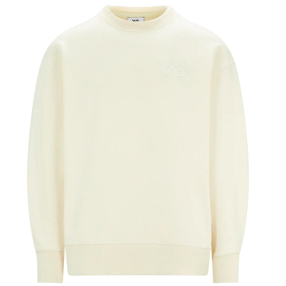 Y-3 Mens Chest Logo Sweater Cream