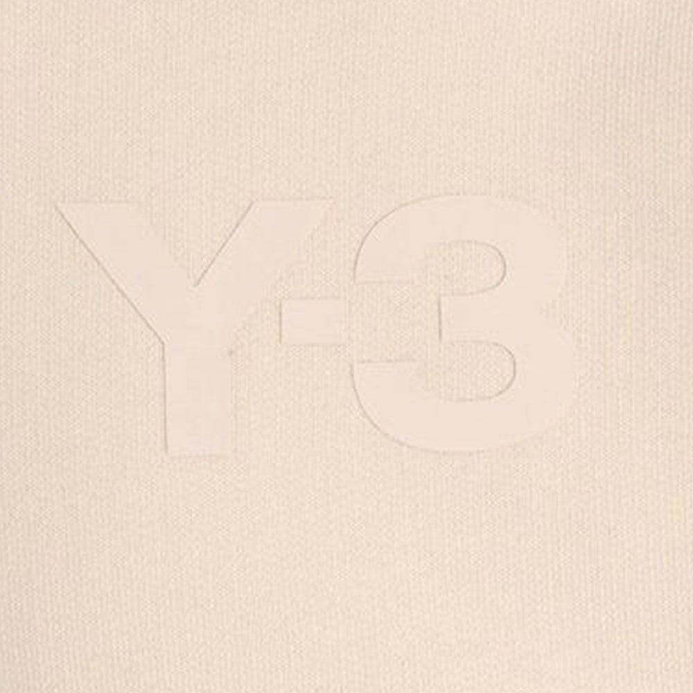 Y-3 Mens Chest Logo Hoodie Cream