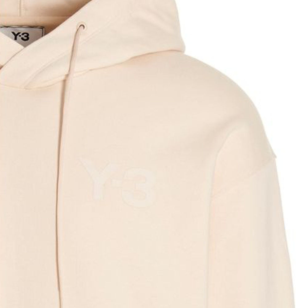 Y-3 Mens Chest Logo Hoodie Cream