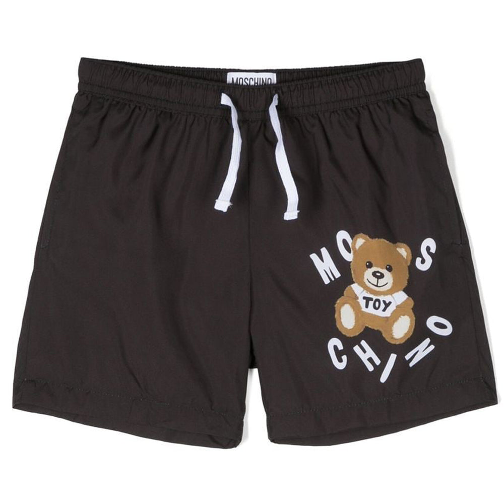 Moschino Boys Teddy Bear Print Swim Shorts Black