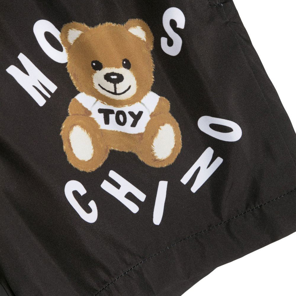 Moschino Boys Teddy Bear Print Swim Shorts Black