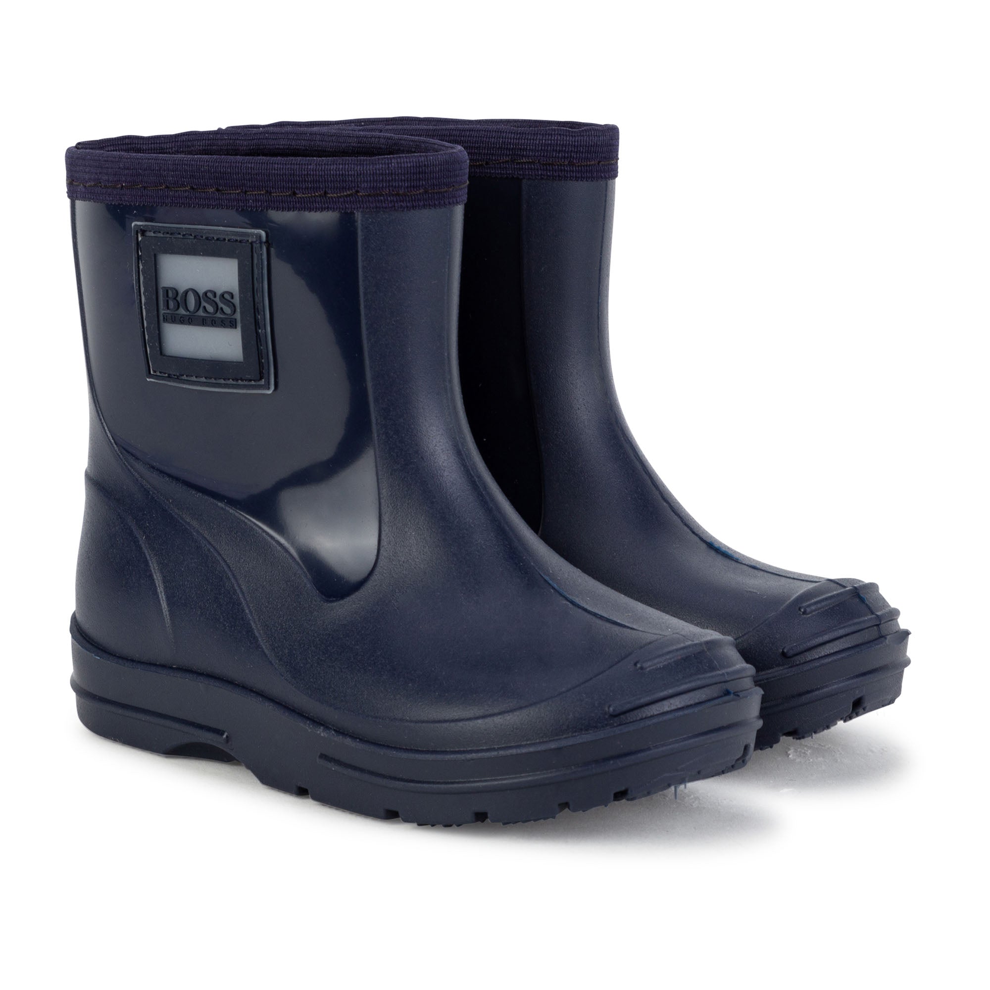 Hugo Boss Boys Navy Blue Logo Rain Boots