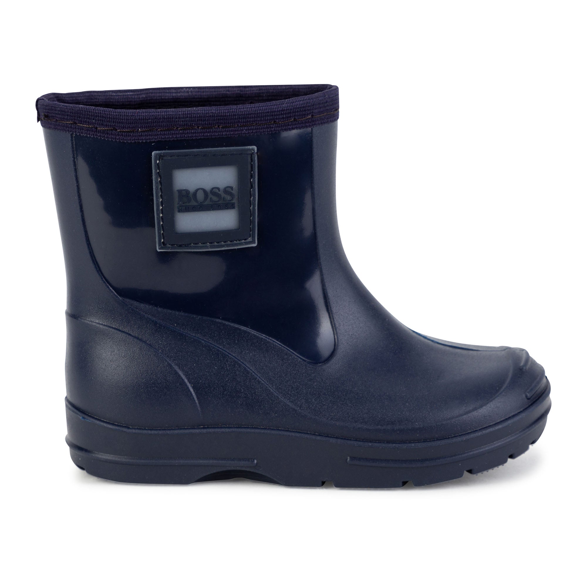 Hugo Boss Boys Navy Blue Logo Rain Boots