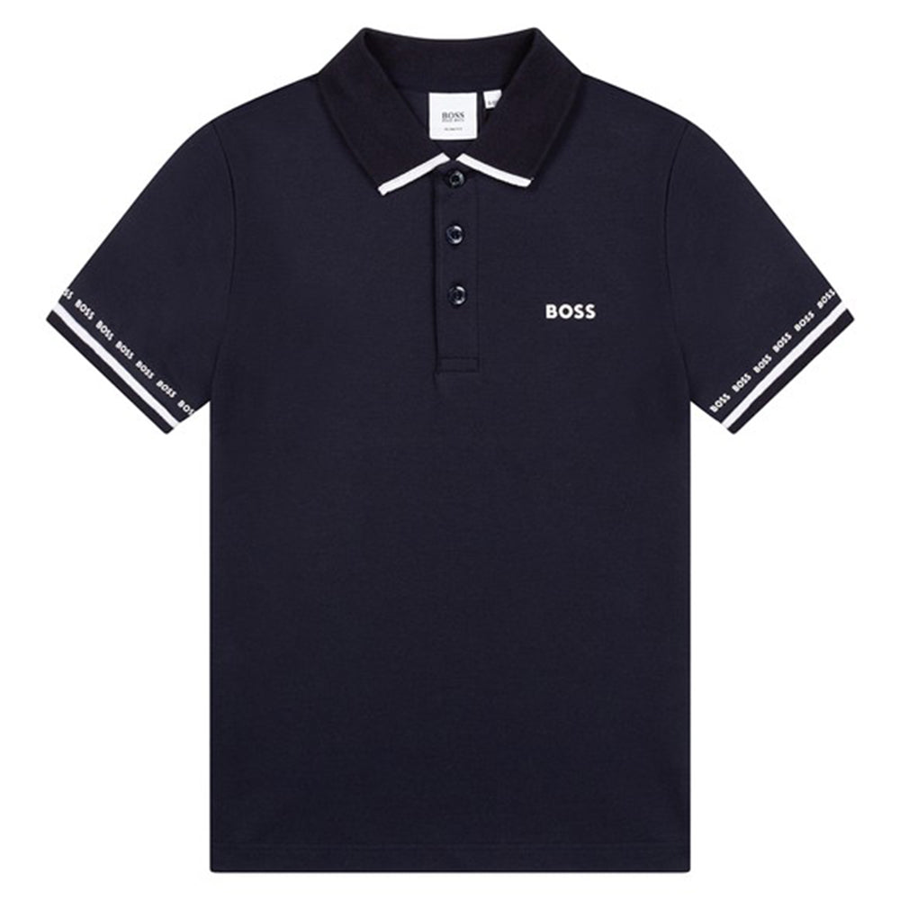 Hugo Boss Boys Logo Polo Shirt Navy