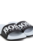 Hugo Boss Boys Logo Sliders Navy