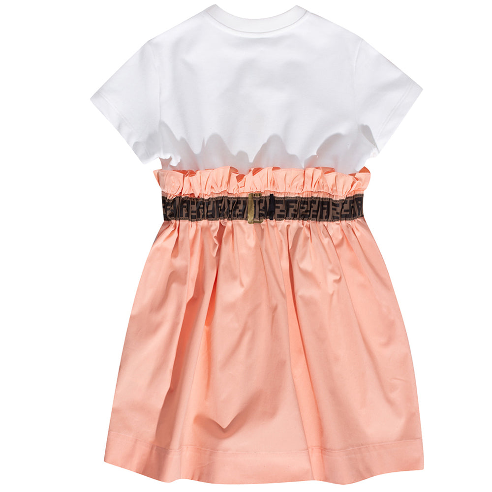 Fendi Girls Poplin Dress Pink