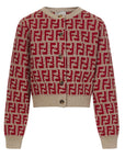 Fendi Girls FF Logo Knitted Cardigan And Vest Set Multicolour