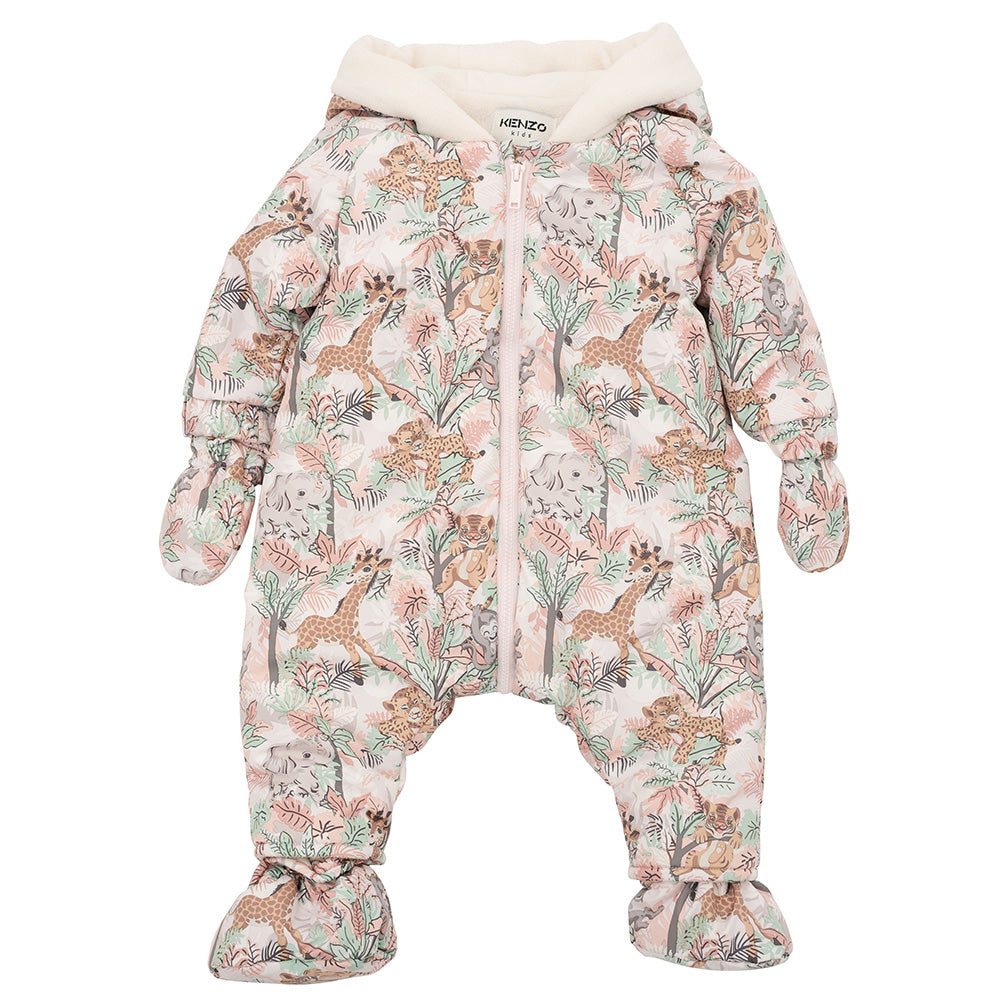 Kenzo Baby Girls Animal Print Snowsuit Pink